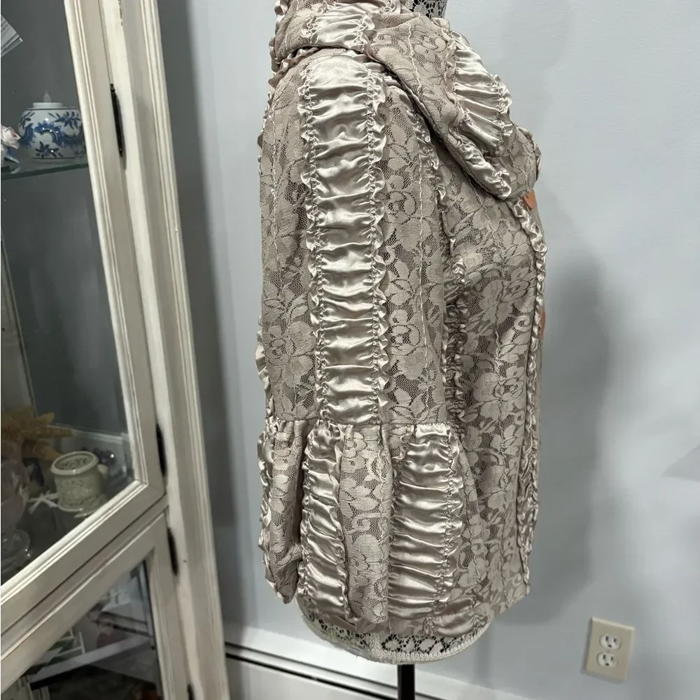 Damee Inc  Lace Ruffle Blazer - Cream